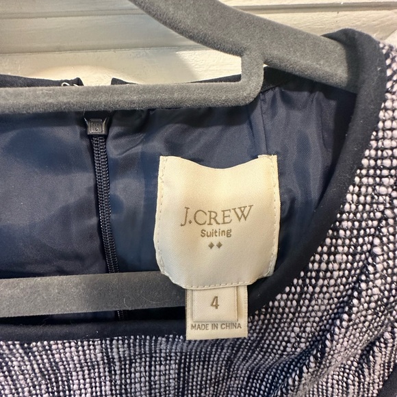 Fantastic J. Crew Two Piece Navy Tweed Suit Set—Dress and Jacket - Picture 4 of 6